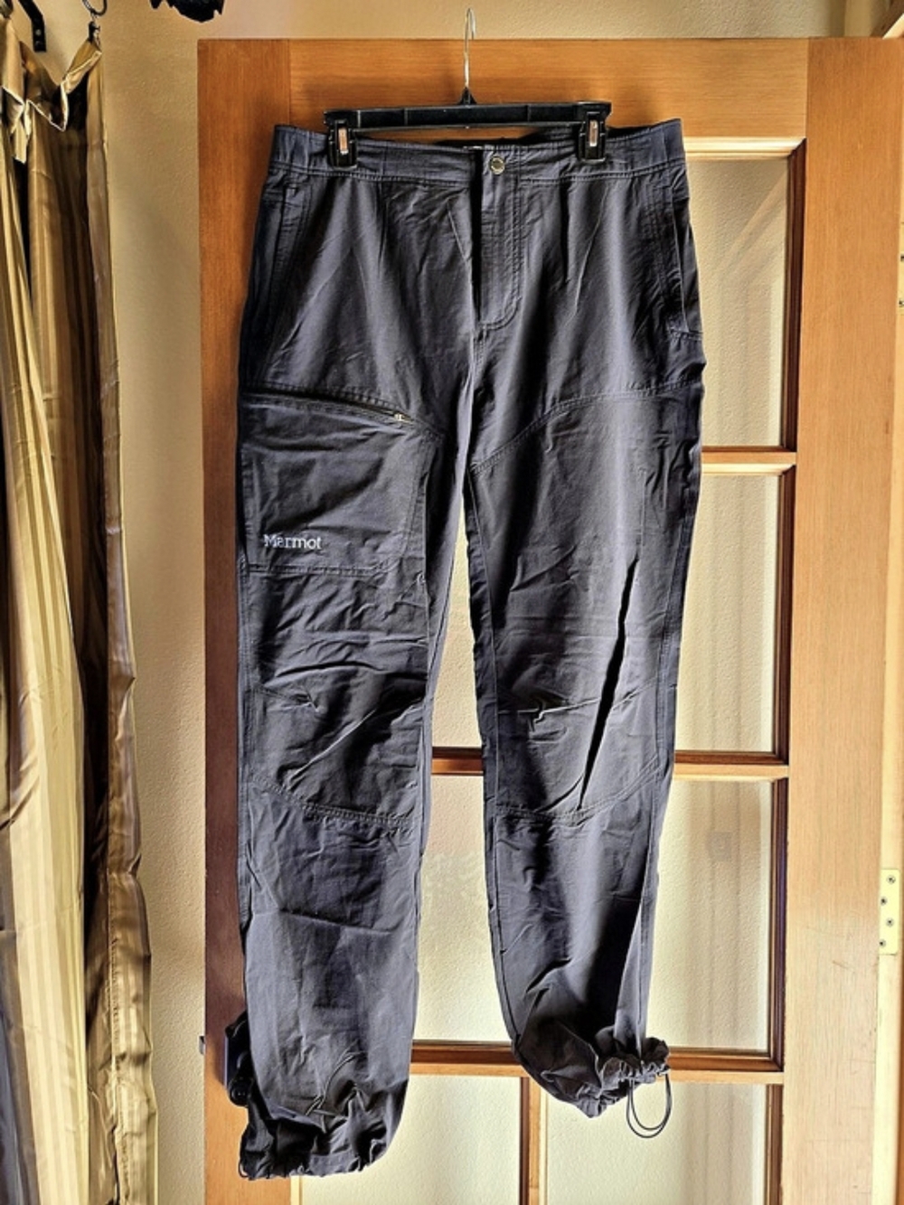 Marmot Men's 34 Pant Black Nylon Hiking Pants Waist 34